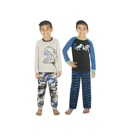 NWT 2 Pack- Dinosaur Long Sleeve and Pants Pajama Set Size 6 - Picture 2 of 9